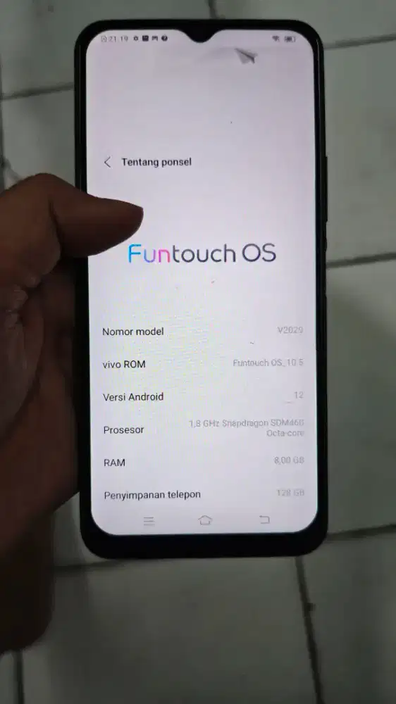 Jual vivo y20s 8/128 HP saja