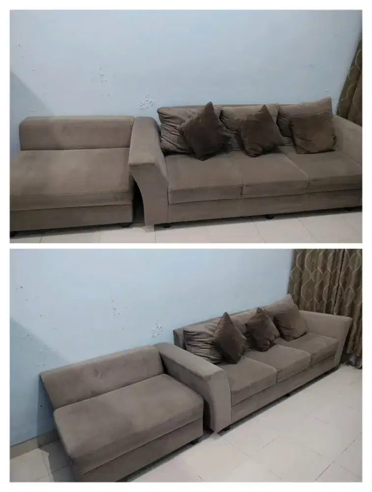 DIJUAL Sofa Bekas Bahan Fabric 5 seater plus 2 seater