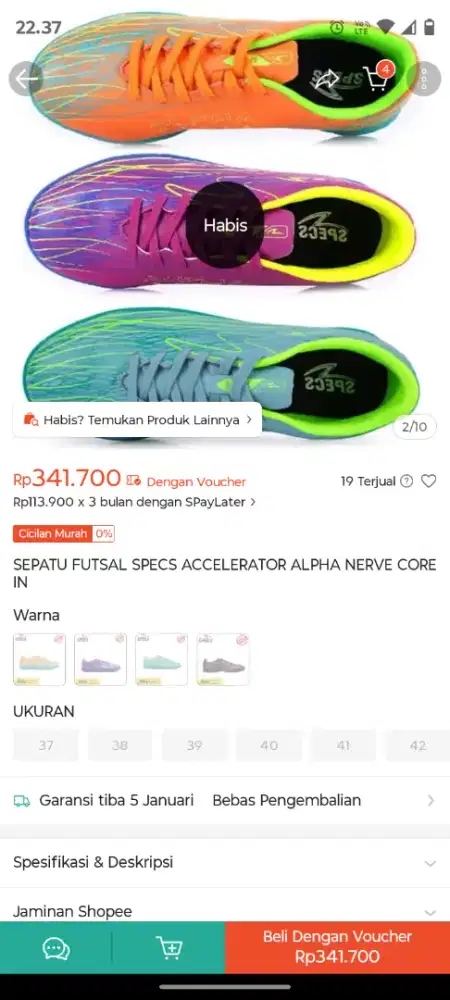 Sepatu futsal SPECS original