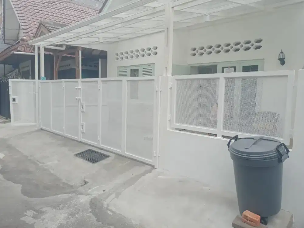 pagar lipat plat bolong besi holo galvanis - free survey se-Jabotabek