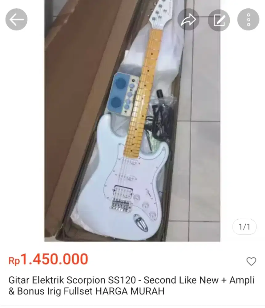 Gitar Listrik Scorpion SS120 // + AMPLI + BONUS // SECOND JUAL RUGI