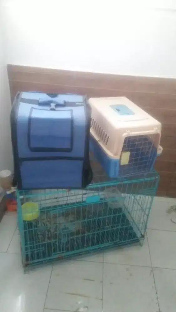 Kandang Anjing Besi + Portabel + Ransel