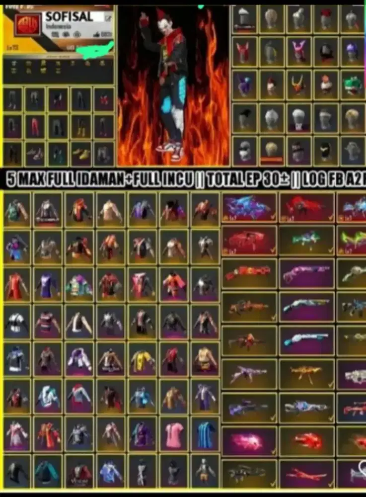 Jual akun ff amah dan amanah