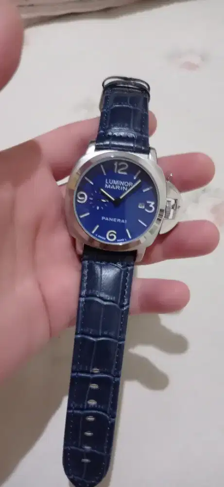 LUMINOR MARINA PANERAI CHRONOGRAPH with Leather Strap (Blue Navy)