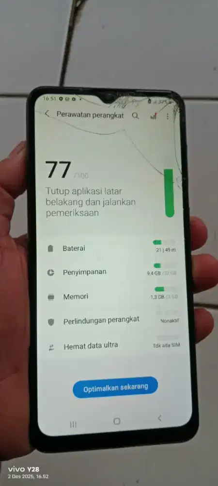Samsung a02   3/32  mnus retak ky fi fto normal smua orian