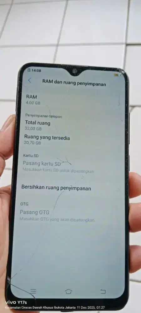 Vivo  y95 resmi  4/32 mnus LCD retak normal smua