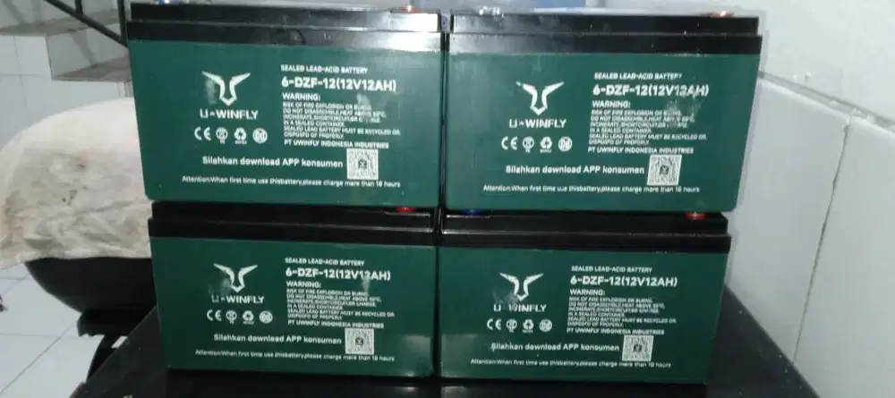 UWINFLY Baterai motor listrik/ sepeda listrik Aki SLA 12 v 12ah