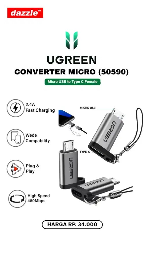 UGREEN CONVERTER MICRO TO TYPE C (50590)