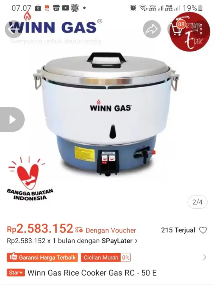 Dijual winn gas tipe RC 50E