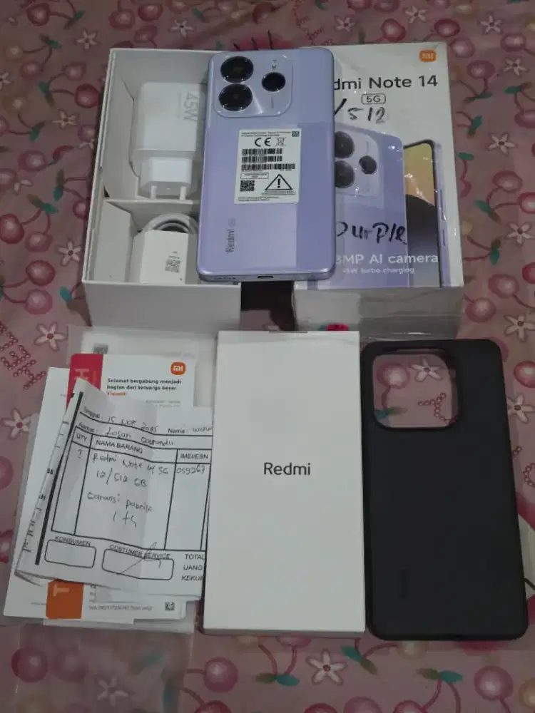 Jual hp REDMI NOTE 14 5G 12/512 likenew sebulan pakai BH 100% istimewa