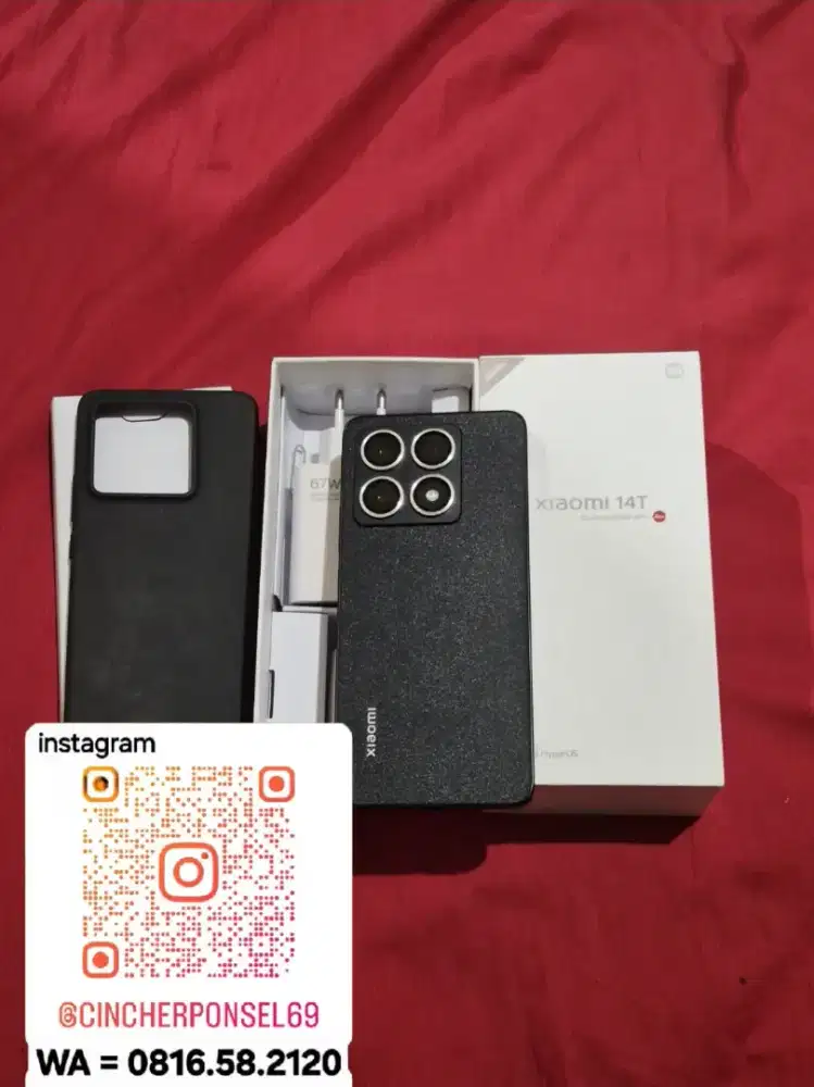 Jual hp bekas Xiaomi 14T 5g 12/512 hitam likenew istimewa grns 10 2027