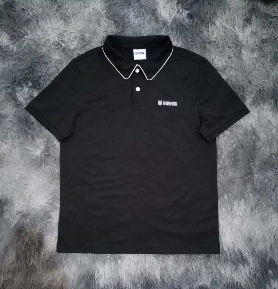 Kaos Kerah Olahraga K-Swiss Ladies Polo Shirt Hitam Size M