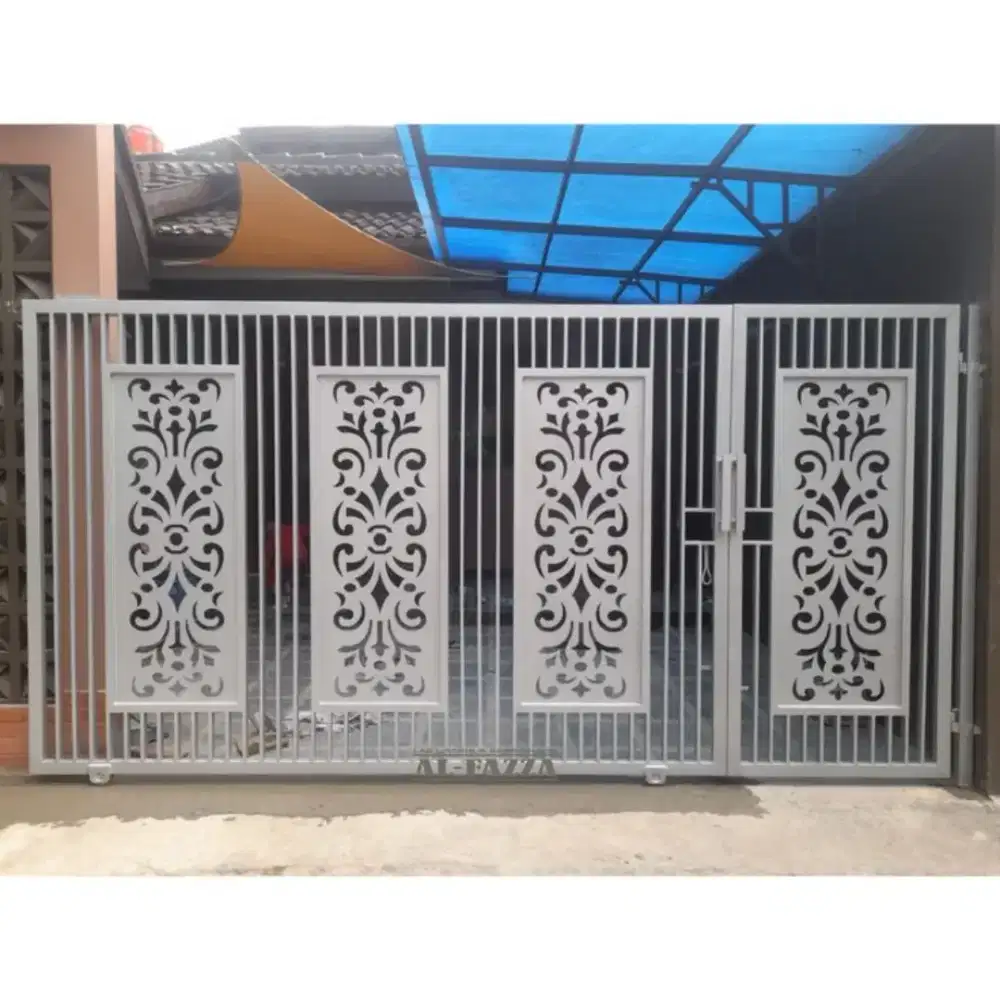 Pagar cutting laser kombinasi minimalis