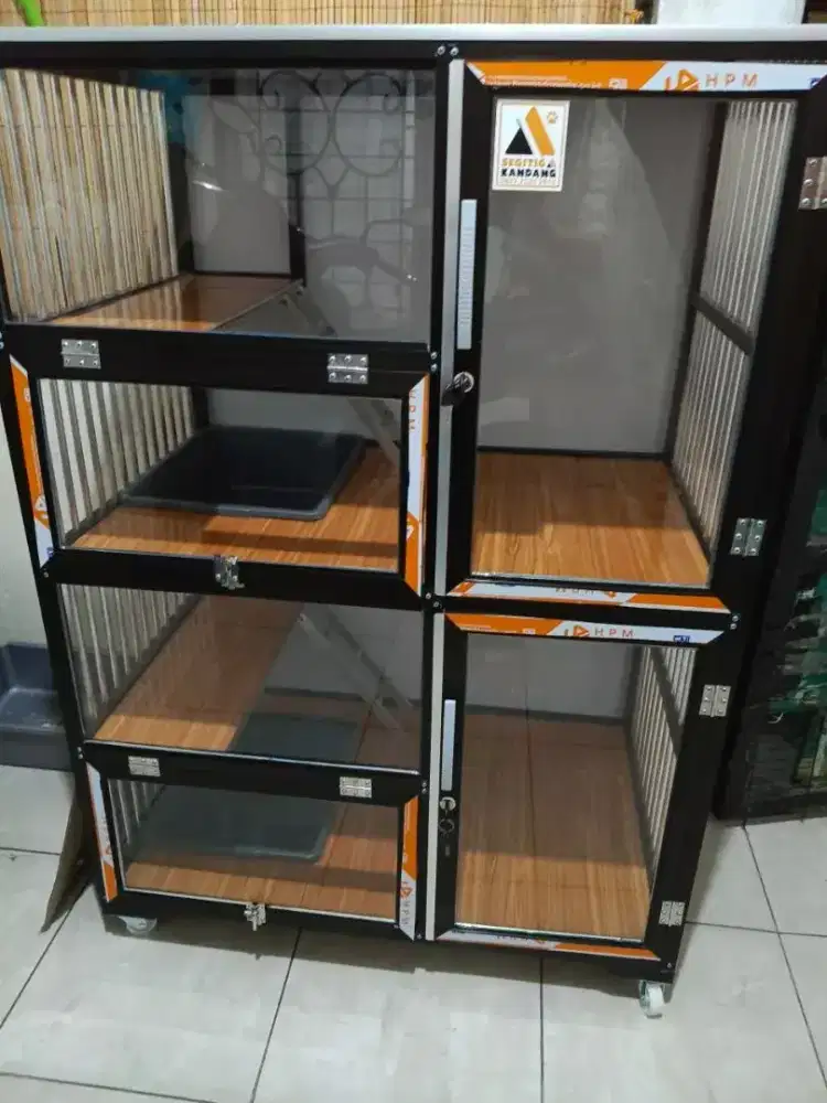 Kandang kucing almunium 2 tinggkat
