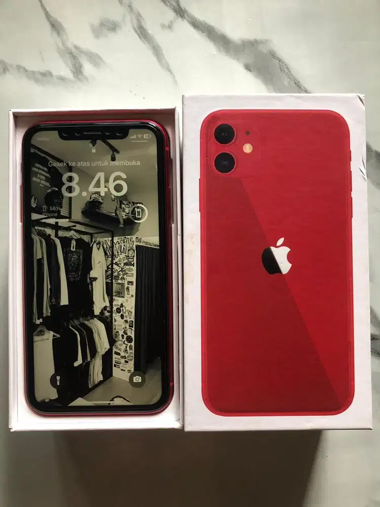 Jual iphone 11 warna merah internal 64 mulus nominus all oprator