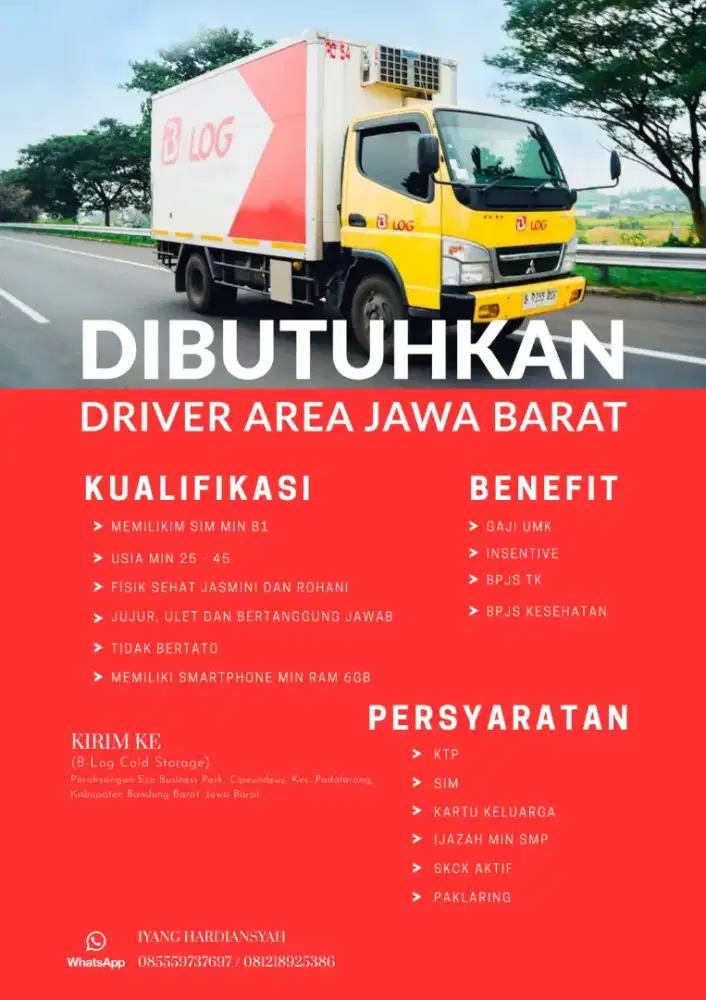 Segera untuk driver tanpa di pungut biaya apapun