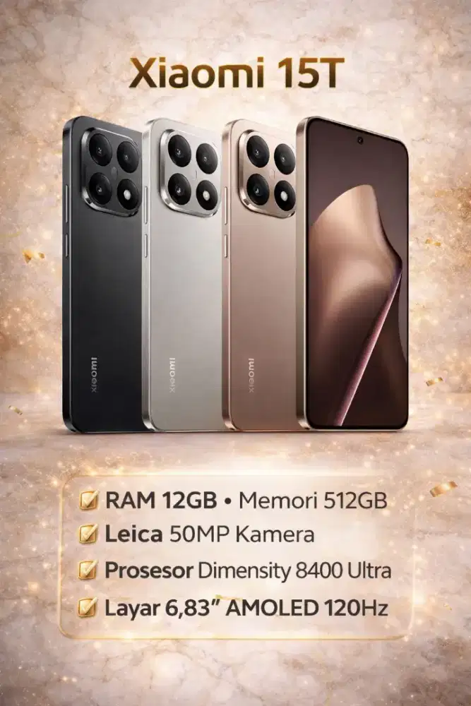 Xiaomi 15T RAM 12 GB 512 GB Leica 50 MP AMOLED 120 Hz Cicilan Tanpa DP