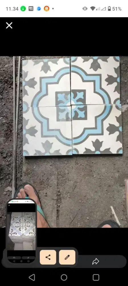 Jual tegel motif dan polos