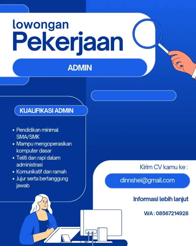 Dibutuhkan segera admin online