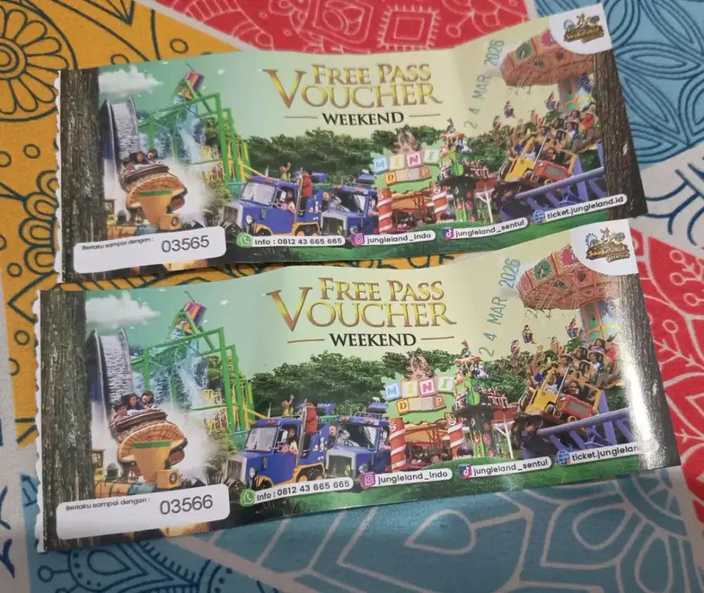 Jual voucher free pass weekend jungeland klo ambil 2 lebih murah