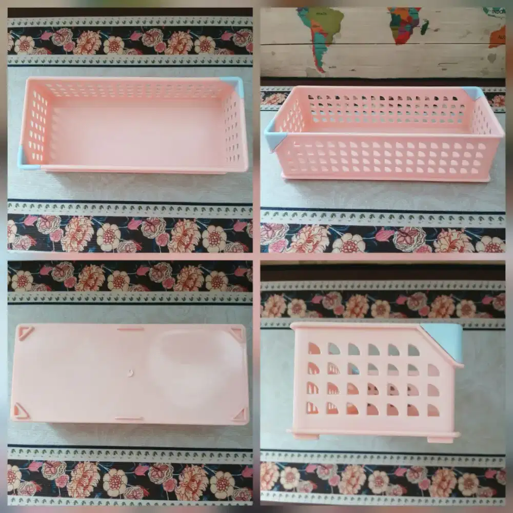 Keranjang wadah plastik serbaguna Hawaii 5623, bekas