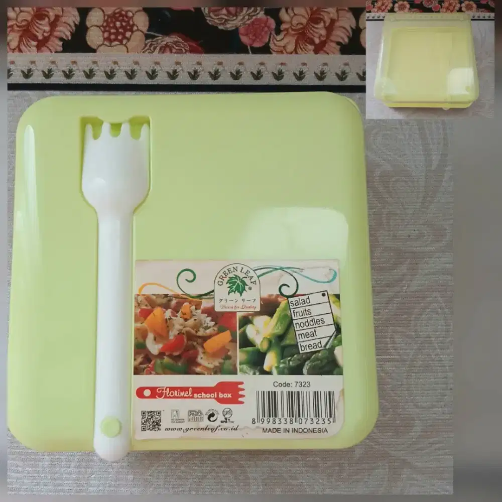 Kotak box wadah makan plastik Green Leaf 7323