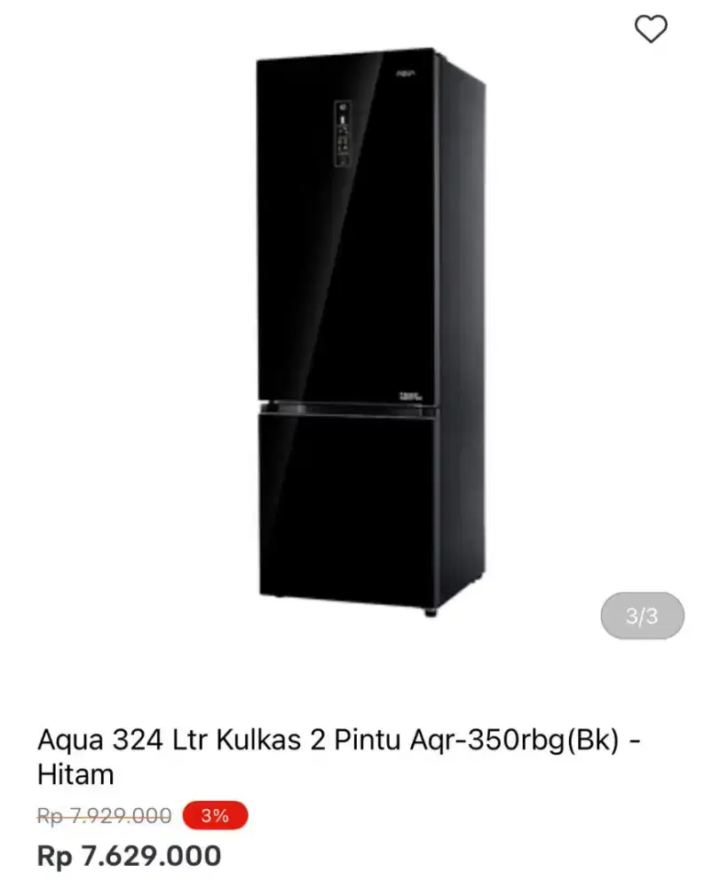 KULKAS AQUA 2 PINTU AQR-350RBG 324LTR