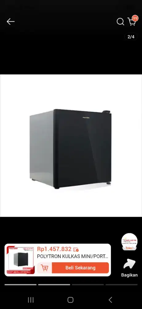 Kulkas mini 1 pintu polytron 50L