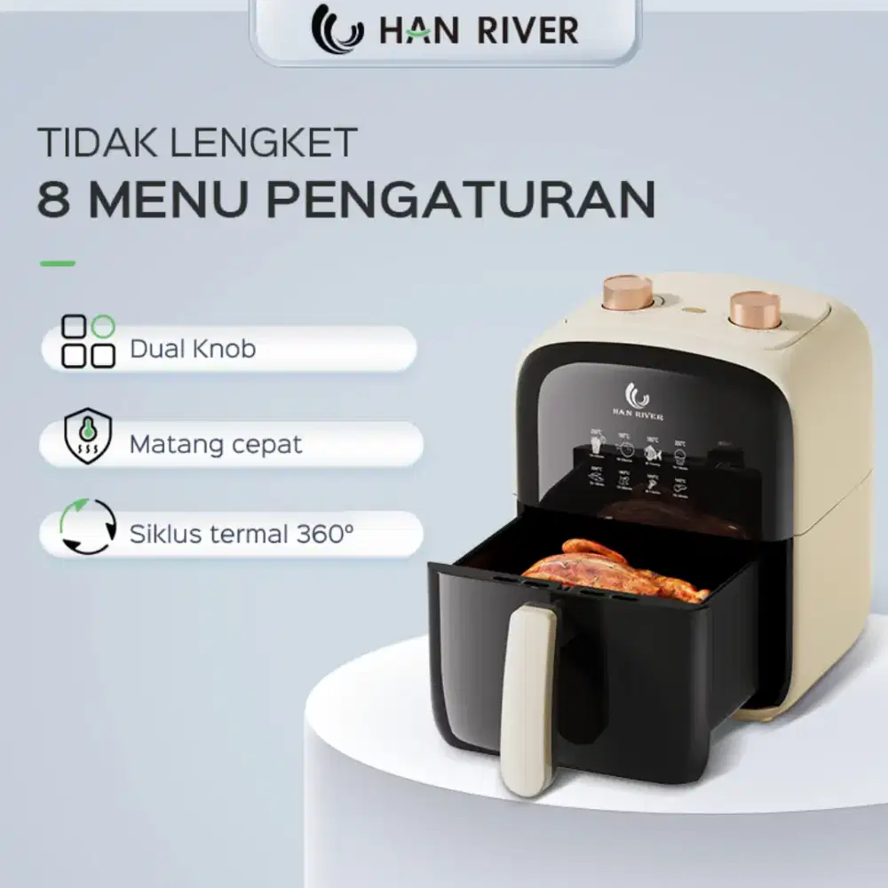 HAN RIVER Air Fryer 4.2L Multifungsi Wajan Anti Lengket Bebas Minyak