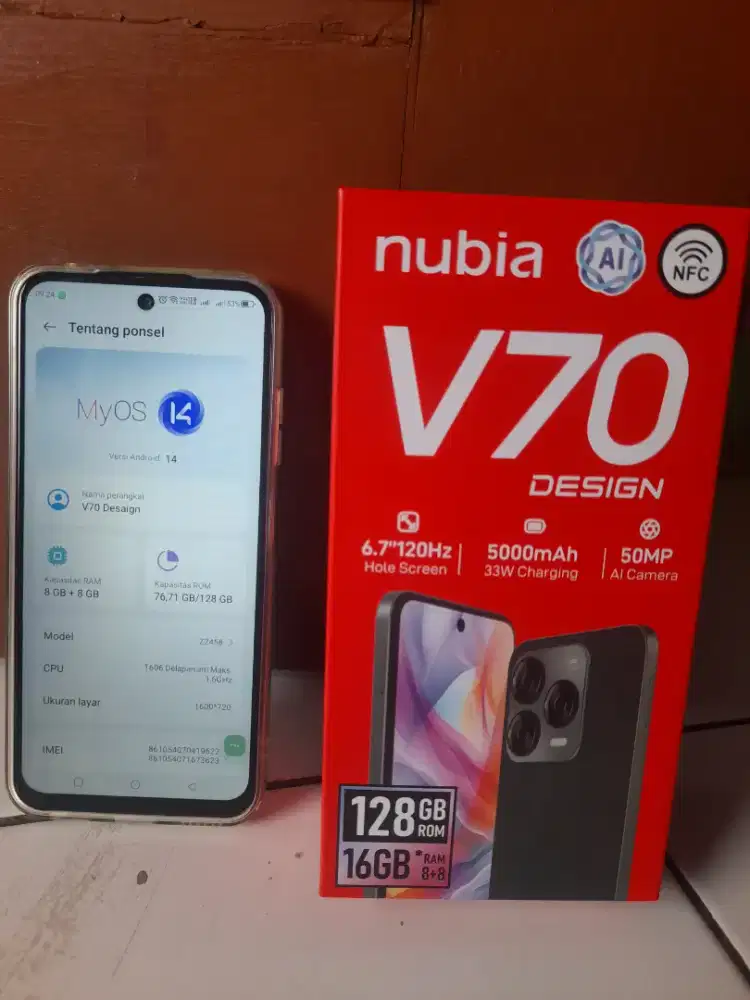 Di jual Nubia V70 Desaign NFC 8+8 128,second