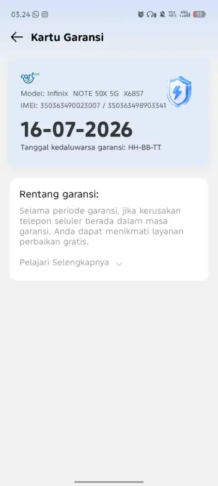 Infinix note 50x 5G+