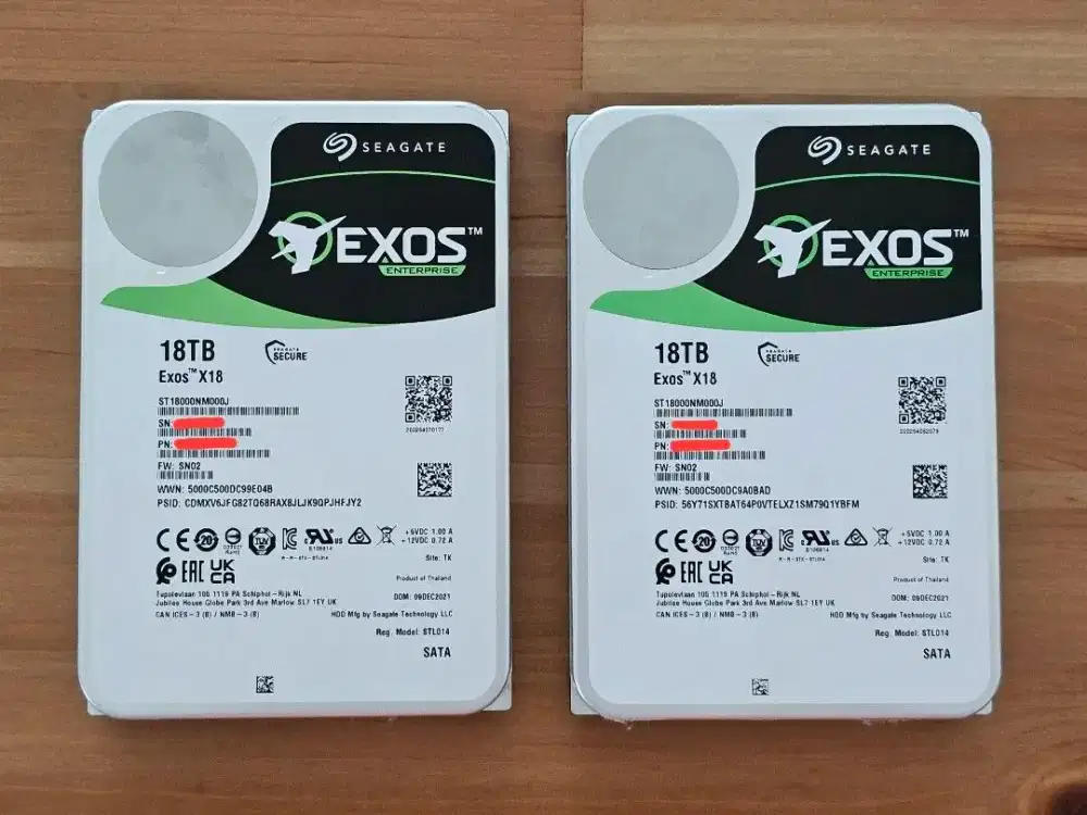 2x Seagate Exos X18 18TB HDD 3,5 Hard Disk Ganda