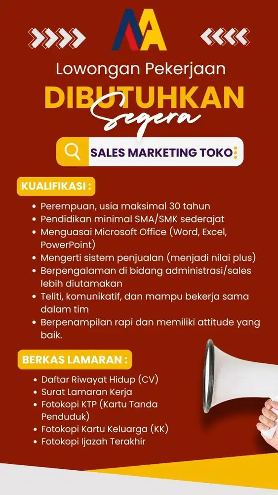 Lowongan Marketing Toko