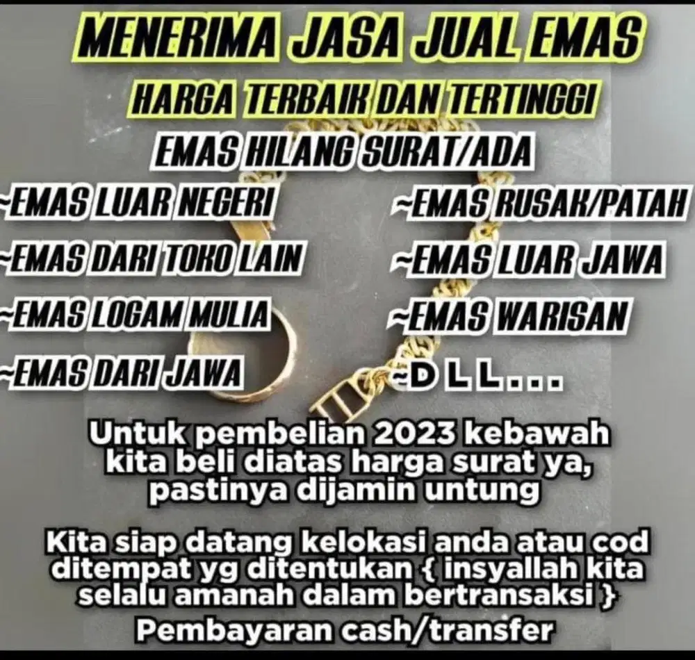 Dijual emas , yang mau jual