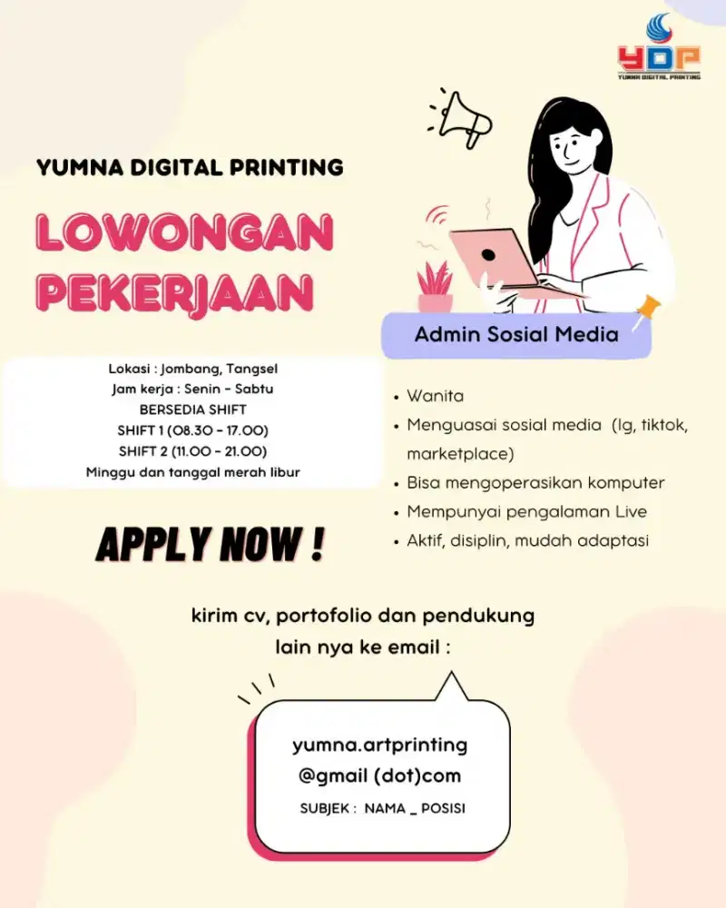 Lowongan Admin Sosial Media