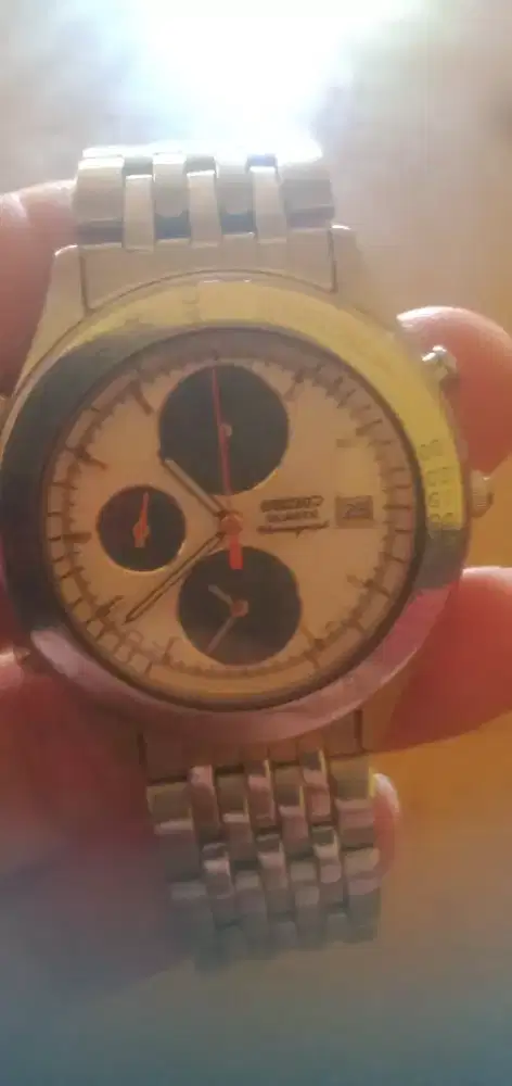 Jual arloji Seiko panda Crono vintage full Original.