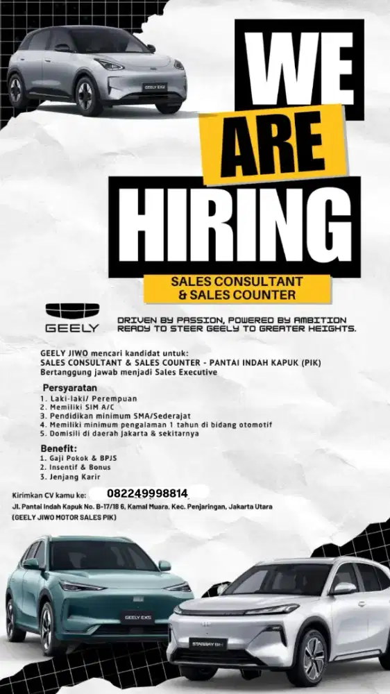 Dicari Sales Ambisius! Income Tak Terbatas!