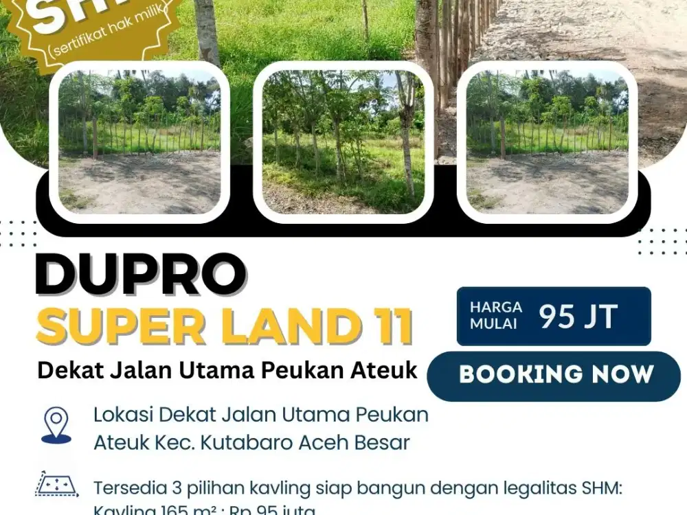 Tanah SHM Siap Bangun Dekat Jalan Utama Peukan Ateuk