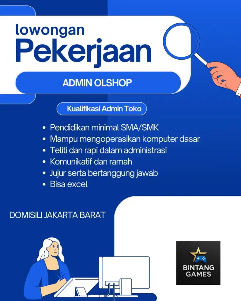 LOWONGAN KERJA ADMIN OLSHOP