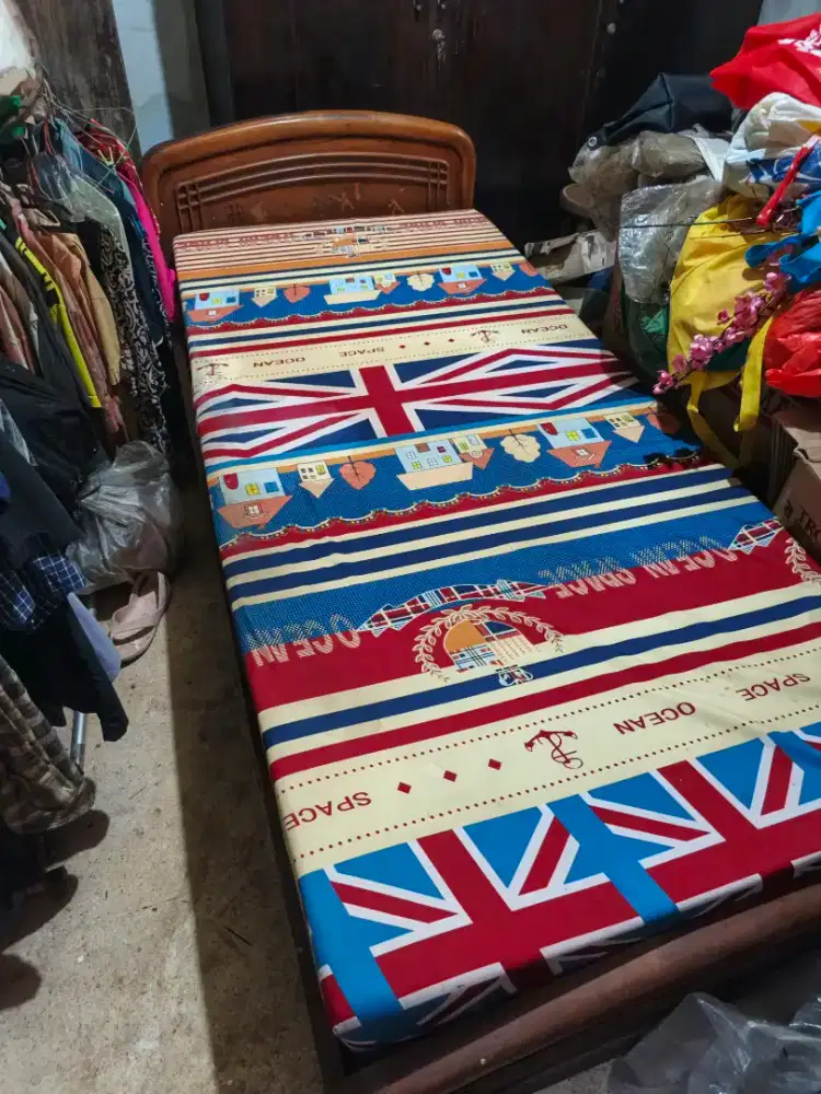 Tempat tidur kayu jati dipan full kayu jati ukuran 200x100