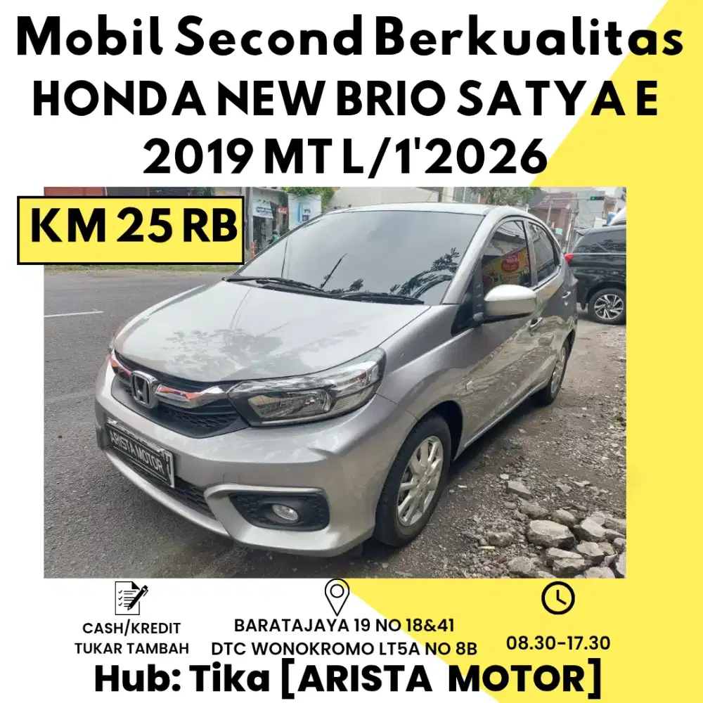 Honda New Brio 1.2 E Satya 2019 MT L/1 Jul'2026