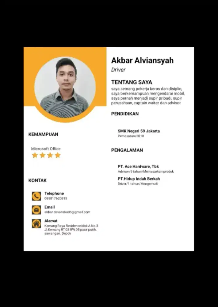 supir pribadi atau perusahaan