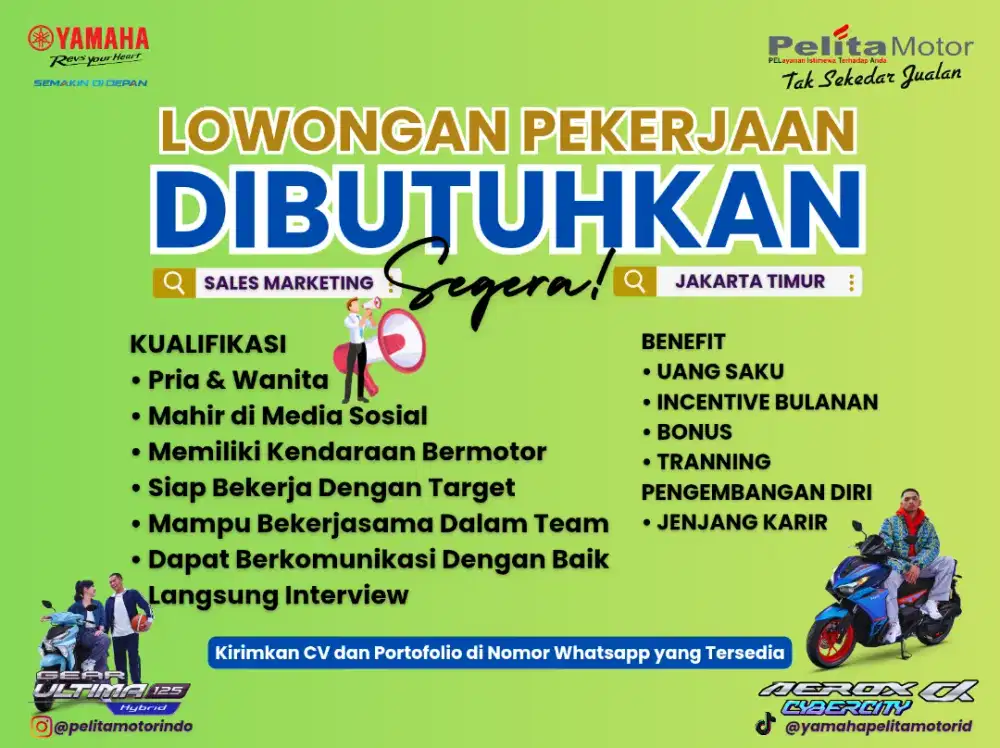 DIBUTUHKAN SEGERA MARKETING SALES