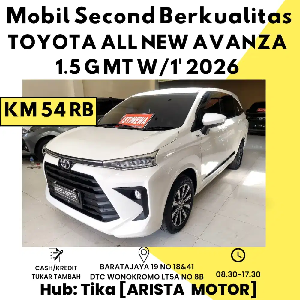 Toyota New Avanza 1.5 G MT W/1 Apr'2026