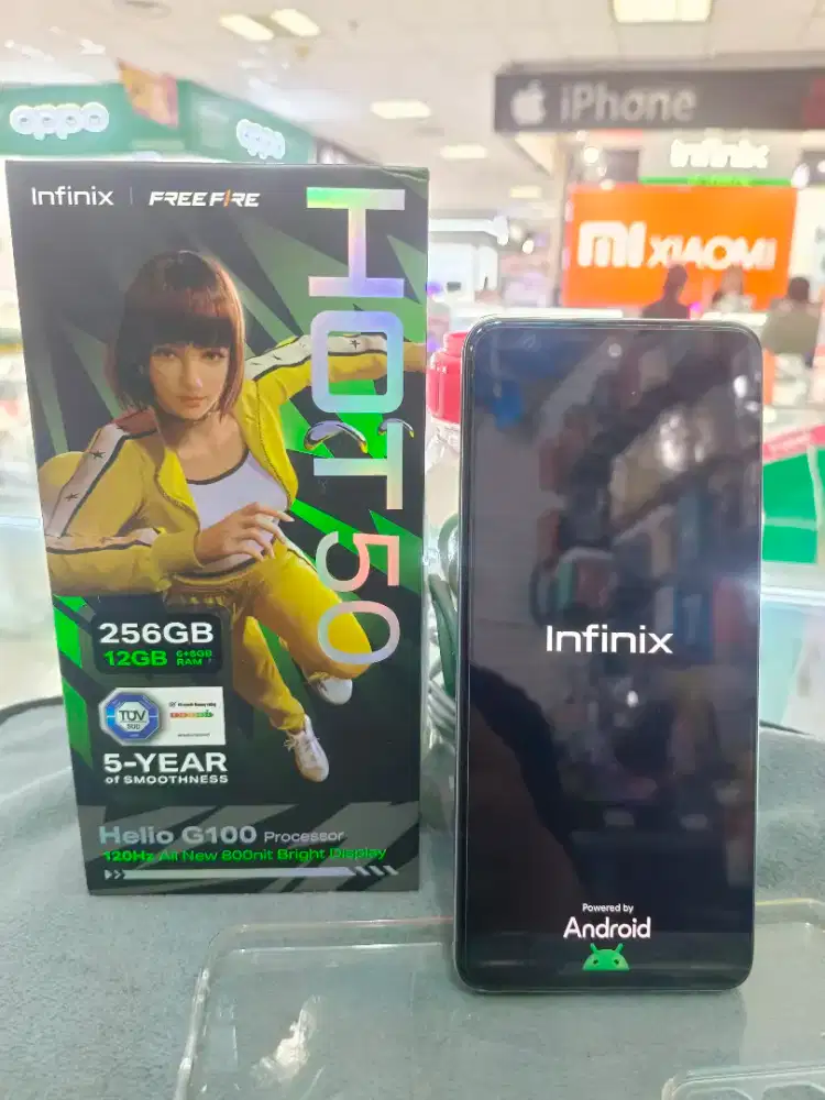 Jual fullset handphone Infinix Hot50.6+6/256gb+Nfc baterai badak