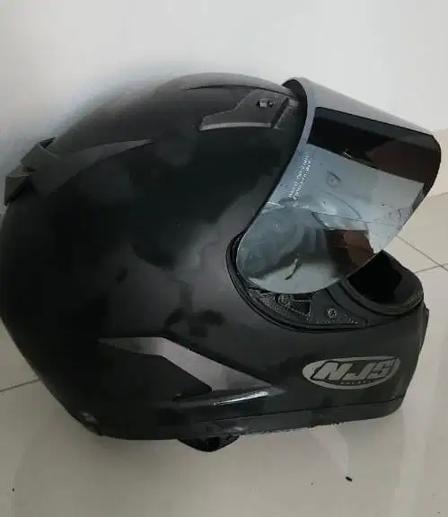 Helm NJS FULL FACE BLACK DOFF ( Visor )