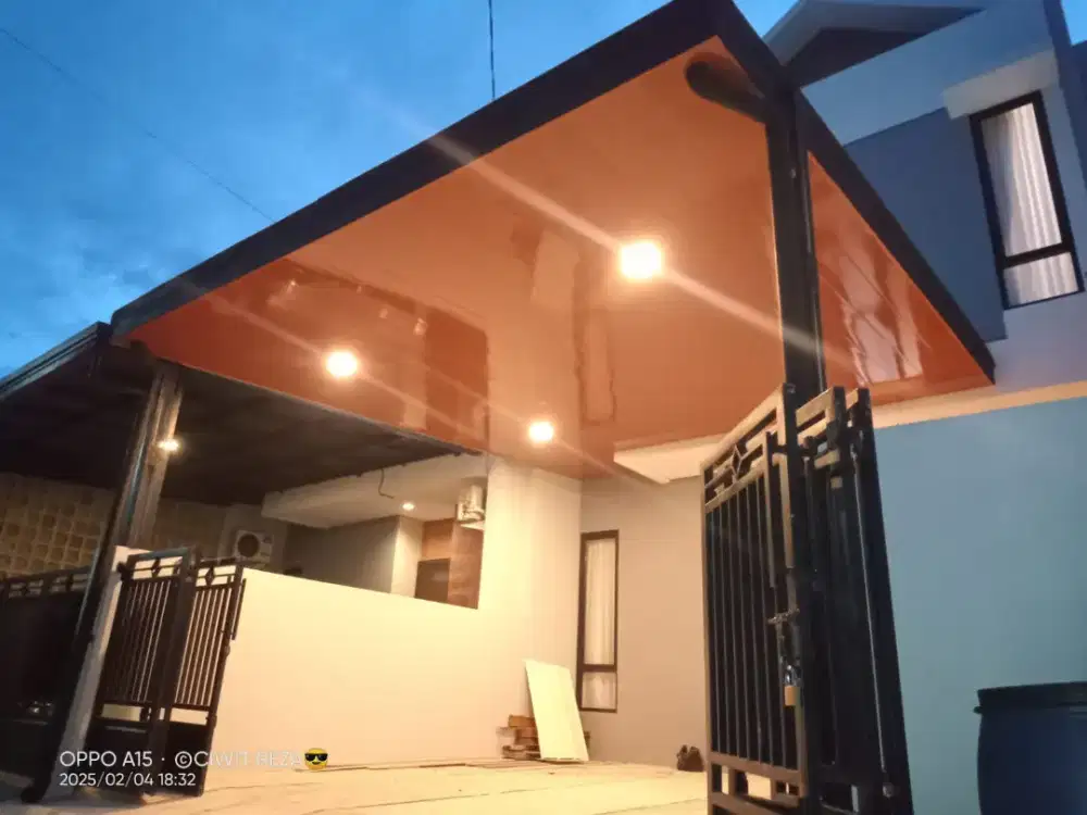 Kanopi alderon singel pelapon terpasang