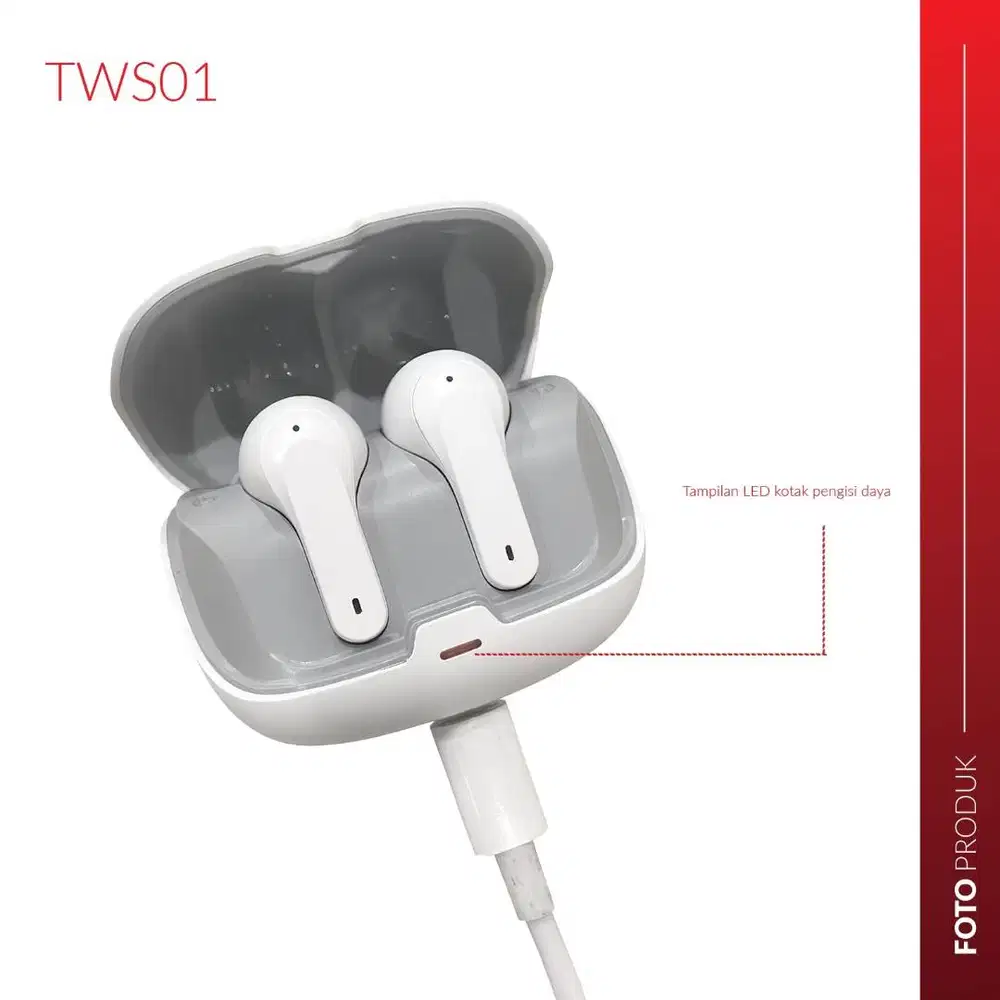 Souvenir Promosi Modern Earphone Bluetooth TWS01 Custom