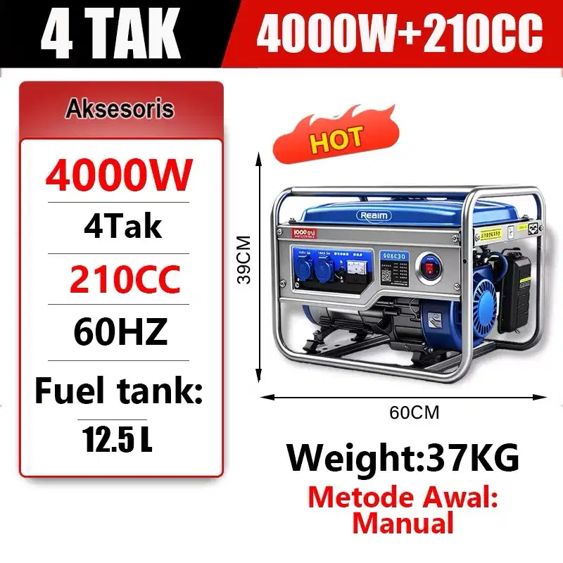Genset Reaim 4000 Watt-210 CC
