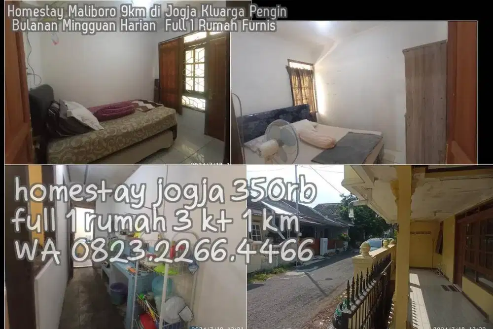 Homestay Maliboro 9km di Jogja Kluarga Pengin Bulanan Mingguan Harian